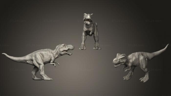 Статуэтки животных (Динозавр Тираннозавр, STKJ_1570) 3D модель для ЧПУ станка